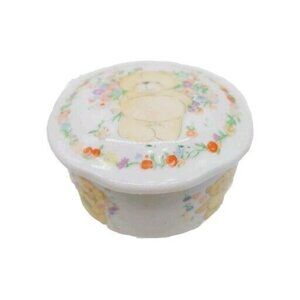 Grosvenor Andrew Brownsword Trinket Dish White Bears Floral 1990s Round